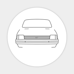 Austin Metro 1980s classic city car black outline graphic Magnet